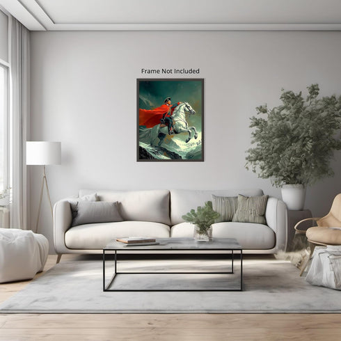 Posterizer 1 pcs-iconic Nepoleon era depiction of man on a battle horse 2-Men's Art Collection-Famous Figures Art Collection-Gift for Men, Man, Hu...